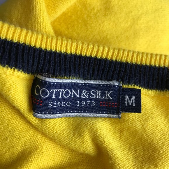 Cotton & Silk Since 1973 Bright Yellow Crewneck Thin Knit - Picture 5 of 5